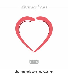Abstract, beautiful heart for postcards, web design. Heart icon in red