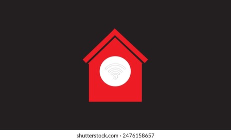 Abstract beautiful house vector glyph flat icon simple design on black background.