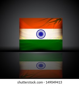 Abstract Beautiful independence day flag vector illustration with shiny color in grey color background.