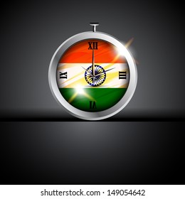 Abstract Beautiful independence day flag vector illustration with shiny color in grey color background.