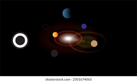 Abstract beautiful Lens Flare Beautiful Light, Warm sunbeams light effects isolated on black background.