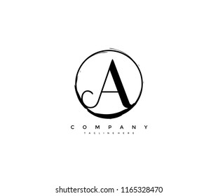 Abstract Beautiful Letter A Decorative Circle Strokes Vector Template