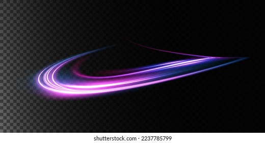 Abstract beautiful light background. Magic sparks on a dark background. Mystical speed stripes, glitter effect. Shine of cosmic rays. Neon lines of speed and fast wind. Glow effect, powerful energy. 