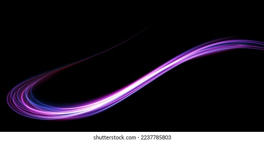 Abstract beautiful light background. Magic sparks on a dark background. Mystical speed stripes, glitter effect. Shine of cosmic rays. Neon lines of speed and fast wind. Glow effect, powerful energy. 