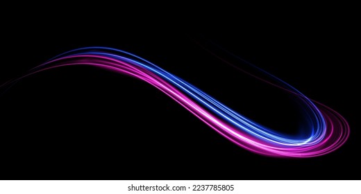 Abstract beautiful light background. Magic sparks on a dark background. Mystical speed stripes, glitter effect. Shine of cosmic rays. Neon lines of speed and fast wind. Glow effect, powerful energy. 