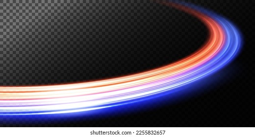 Abstract beautiful light background. Magic sparks on a dark background. Mystical speed stripes, glitter effect. Shine of cosmic rays. Neon lines of speed and fast wind. Glow effect, powerful energy. 