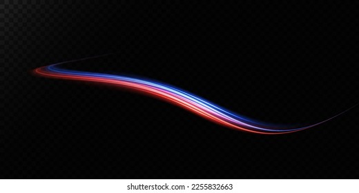 Abstract beautiful light background. Magic sparks on a dark background. Mystical speed stripes, glitter effect. Shine of cosmic rays. Neon lines of speed and fast wind. Glow effect, powerful energy. 