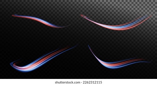 Abstract beautiful light background. Magic sparks on a dark background. Mystical speed stripes, glitter effect. Shine of cosmic rays. Neon lines of speed and fast wind. Glow effect, powerful energy. 