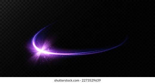Abstract beautiful light background. Magic clash of stars, sparks on a dark background. Mystical speed stripes, glitter effect. The glow of cosmic rays. Neon lines of speed and fast wind. Glow effect,