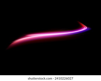 Abstract beautiful light background. Magic sparks on a dark background. Mystical speed stripes, glitter effect. Shine of cosmic rays. Neon lines of speed and fast wind. Glow effect, powerful energy. 