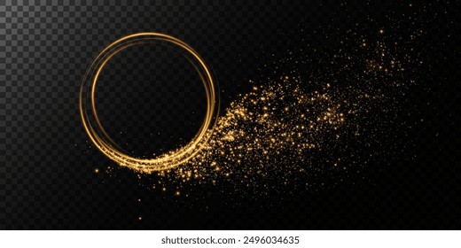 Abstract beautiful light background. Magic sparks on a dark background. Mystical speed stripes, glitter effect. Shine of cosmic rays. Neon lines of speed and fast wind. Glow effect, powerful energy.	