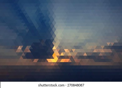 Abstract Beautiful Light Of Sun Geometric Triangular Low Poly. Vector Illustration