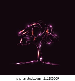Resumen hermoso árbol de luz, fácil de editar