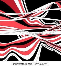 Abstract beautiful linear vector wave graphics over dark background