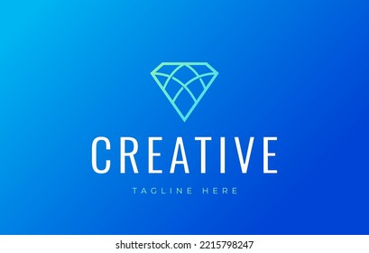 Abstrakte, schöne Lines Diamond Logo-Design-Vorlage