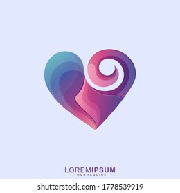 Abstract Beautiful Love Premium Logo