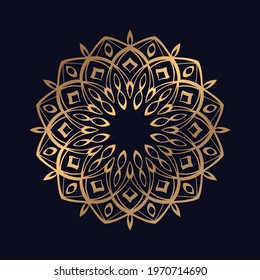 Abstract beautiful Luxury Mandala Vector for coloring book. Golden Arabesque Ornamental mandala design elements Yoga logos.