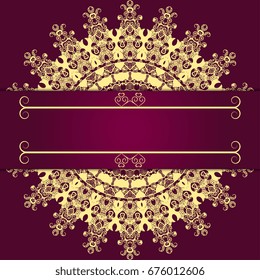 Abstract beautiful mandala design on background. Template for your design. Vector illustration