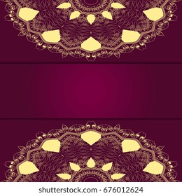 Abstract beautiful mandala design on background. Template for your design. Vector illustration
