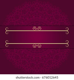 Abstract beautiful mandala design on background. Template for your design. Vector illustration