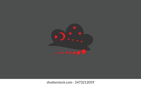 Abstract beautiful moon icon design illustration isolated vector sign symbol design.