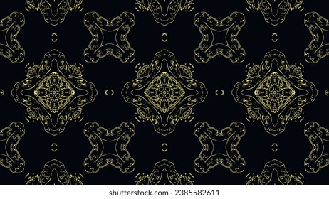 Abstract beautiful multicolor kaleidoscope background. Psychedelic yellow, gold geometric shapes. Beautiful multicolor kaleidoscope texture. Unique kaleidoscope design. Vector illustration.