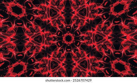 Abstract beautiful multicolor kaleidoscope background. Psychedelic blue geometric shapes. Beautiful multicolor kaleidoscopic texture. Unique kaleidoscope design. Vector illustration.