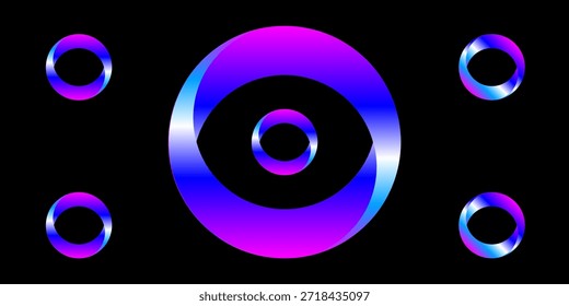 Ilustración de fondo de marco de círculo de luz de neón hermosa abstracta.