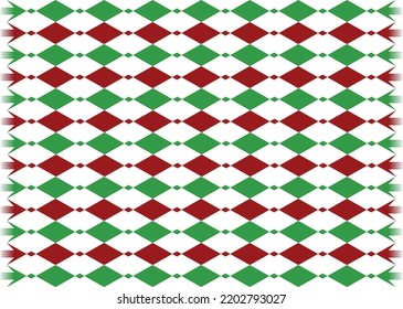 Abstract Beautiful Pattern Background Vector For Classic Argyle Geometric Plaid Fabric, green red