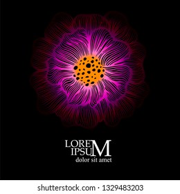 Abstract beautiful pink flower. Vector