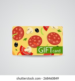 Abstract Beautiful Pizza Gift Card Design, Vector Illustration.