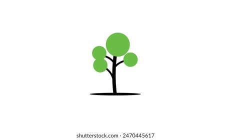 Abstract beautiful Plants growing design,simple Cartoon tree icon.