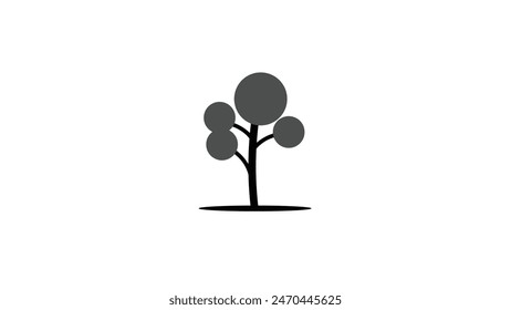 Abstract beautiful Plants growing design,simple Cartoon tree icon.