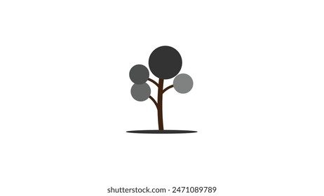 Abstract beautiful Plants growing, simple Cartoon tree icon design.