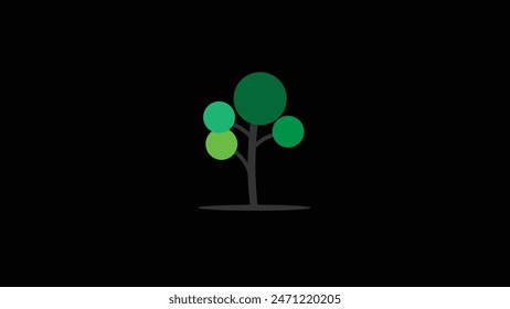 Abstractas hermosas plantas que crecen árboles Aislado, simple icono del árbol de dibujos animados.