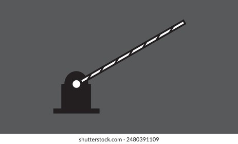 Abstract beautiful Railway. Open and closed the gate. Barrier for cars vector design.