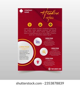 Abstract Beautiful Red Flyer Template With Dots and Curves, can be used for business designs, presentation designs or any suitable designs.