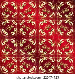 Abstract beautiful red gradient background, royal, damask ornament, vintage, rich pattern, luxury, artistic vector wallpaper, floral, oldest style fashioned arabesque fabric for decoration and design 