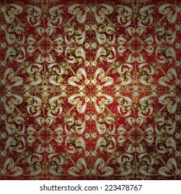 Abstract beautiful red gradient background, royal, damask ornament, vintage, rich pattern, luxury, artistic vector wallpaper, floral, oldest style fashioned arabesque fabric for decoration and design 