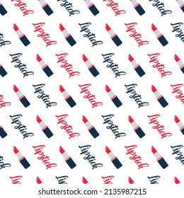 Abstract Beautiful Red Lipstick Vector Graphic Seamless Pattern can be use for background and apparel design