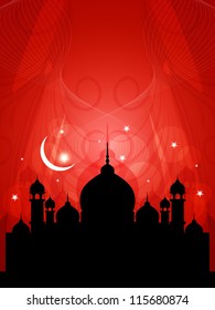 abstract beautiful religious eid background in red color. Vector illustration