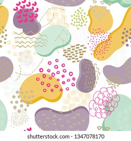 Abstract beautiful seamless handdrawn pattern 