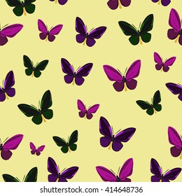 Abstract beautiful seamless pattern with polygonal butterflies, background with colorful butterfly, low vector illustration perfect for cover, card, wall paper and wrapping design
