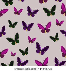 Abstract beautiful seamless pattern with polygonal butterflies, background with colorful butterfly, low illustration perfect for cover, card, wall paper and wrapping design