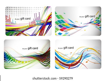 abstract beautiful set of  gift card design, vector illustration.