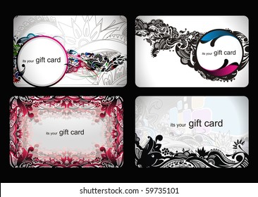 abstract beautiful set of  gift card design, vector illustration.