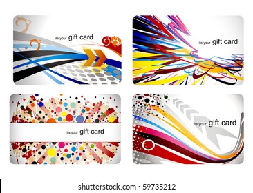 abstract beautiful set of  gift card design, vector illustration.