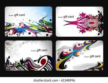 abstract beautiful set of  gift card design, vector illustration.