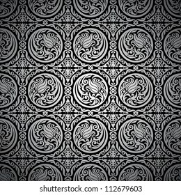 Abstract beautiful silver background, royal, damask ornament, vintage, rich seamless pattern, luxury vector wallpaper, floral, oldest style fashioned arabesque fabric for decoration and design
