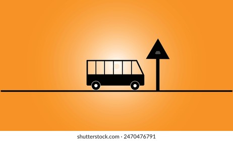 Abstractas hermoso autobús simple, parada de autobús icono, Icono de autobús,